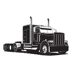 Big Truck line art silhouette vector illustration