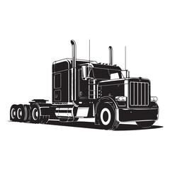 Big Truck line art silhouette vector illustration