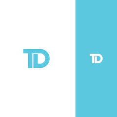 TD Alphabet letters Initials Monogram logo DT, T and D