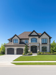 A luxurious suburban home with a modern design