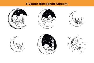 Ramadan Icon,Islamic holy kaaba of hajj in mecca greeting background stock illustration