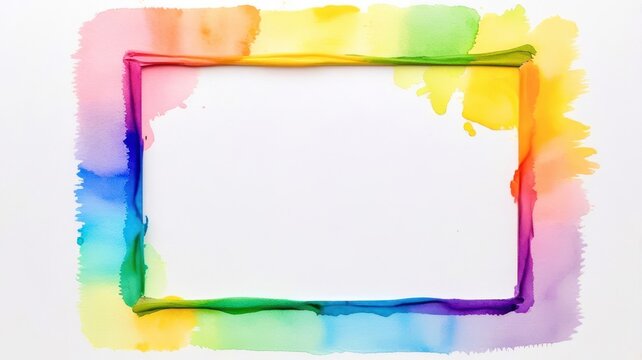 A colorful frame with a rainbow border