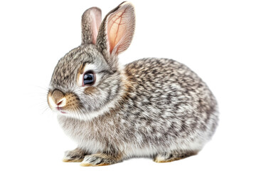 Obraz premium Cute gray rabbit with soft fur in a playful pose