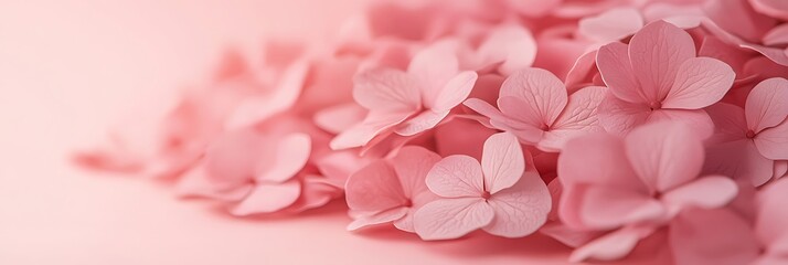 A soft, serene display of pink flower petals scattered elegantly, creating a calming and delicate aesthetic.