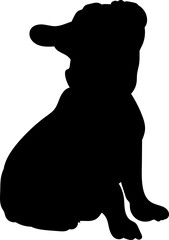 french bulldog silhouette, vector on white background