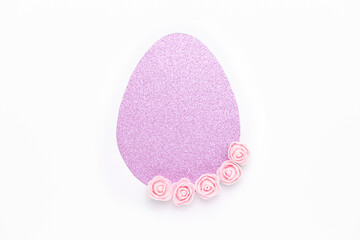 Pink Glitter Egg Shape with rosebuds