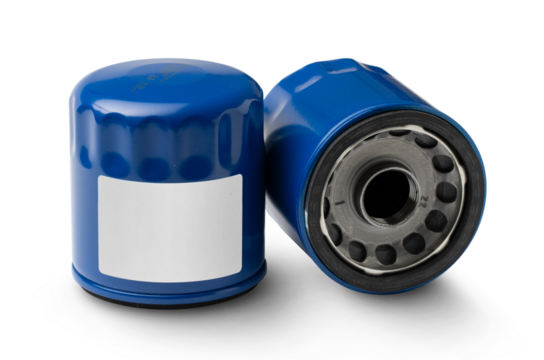 Two oil filters isolated on transparent background