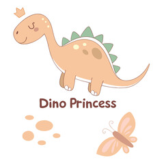 Obraz premium Cute Dinosaur Princess 