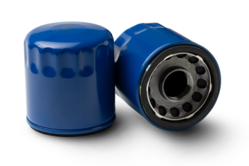 Two oil filters isolated on transparent background