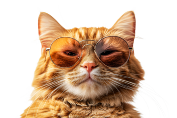 Cool cat wearing stylish sunglasses with a relaxed vibe