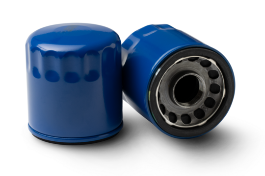 Two oil filters isolated on transparent background