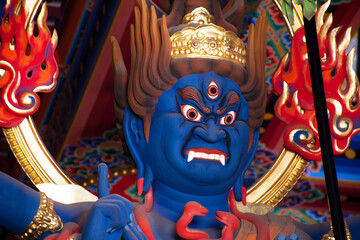 Fudo Myoo statue or Acala in Daitou or Great Peace Pagoda for japanese people visit and praying of...