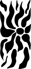 Abstract trendy flower aesthetic, boho y2k nature hand drawn poster, retro geometric print. Line groovy organic graphic. 