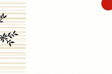 Fototapeta premium poster with a branch of leaves on a beige background