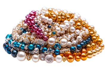 Colorful collection of beaded necklaces and bracelets