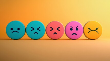 Emotion icons on colorful background