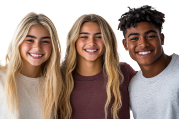 Cheerful group of young friends smiling together