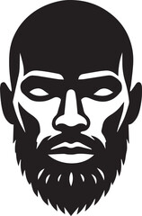 Fototapeta premium black man with a beard silhouette vector, man with a beard vector illustration, man head vector icon, man head silhouette vector isolated on white background eps file