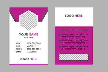 A Clean And Modern Ide Card Template For Company Member Identity 