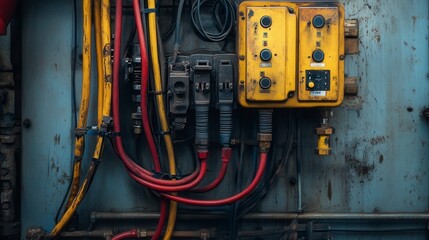 Industrial Control Panel Closeup
