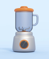 Cartoon electric blender isolated on blue background. 3D illustration
