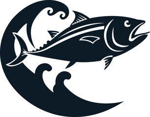 Isolated Tuna Fish Silhouette Bold and Clean Design