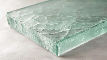 Obraz premium Textured Glass Surface with Unique Patterns and Soft Lighting