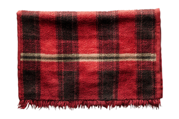 Cozy red plaid blanket with soft texture for warmth