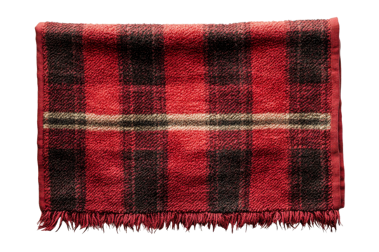 Cozy red plaid blanket with soft texture for warmth