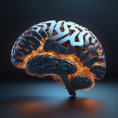 Futuristic AI Neural Network Logo with Abstract Brain Design