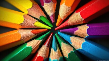 Colorful pencils education concept wallpaper background