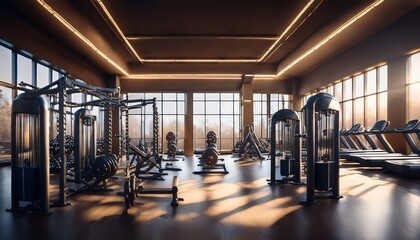 Refined textures create a premium gym atmosphere.  