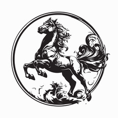 Strong Horse Vector Image. Horse Strong Stock Illustrations on white background.