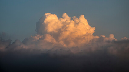 A spectacular cloudscape in the sky at sunset