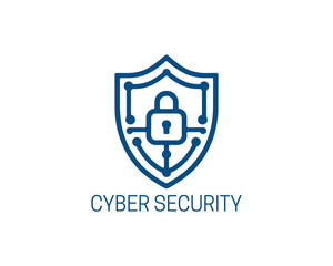 Cyber security logo icon symbol vector illustration. Modern security lock logo
