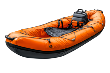 Inflatable orange boat for water adventures and exploration