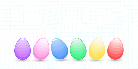 Colorful eggs on a checkered background with free space for text
