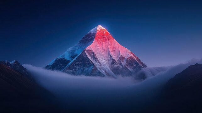 Majestic Mount Kailash in Monsoon Mist: Serene Landscape Photography capturing Ethereal Viewpoint and Nature's Beauty