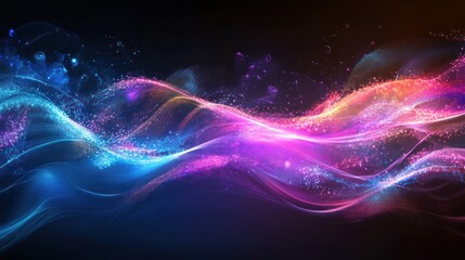 Obraz premium A captivating flow of vibrant colors, merging into each other, creating a mesmerizing abstract design for digital art and backgrounds.