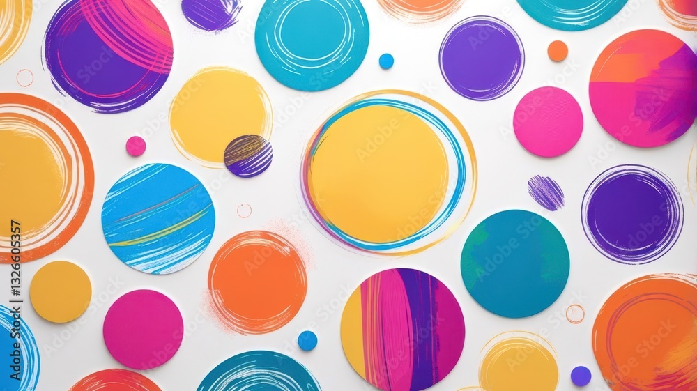 Poster A colorful background with many circles of different sizes and colors