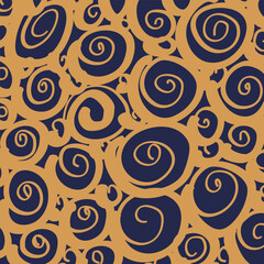 Elegant spirals pattern in navy and gold.