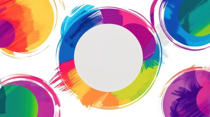 Obraz premium A colorful circle with a white circle in the middle