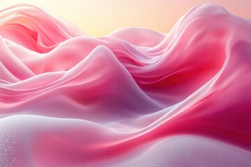 Obraz premium Pink and White Abstract Fluid Art Dreamy Background with Smooth Gradients