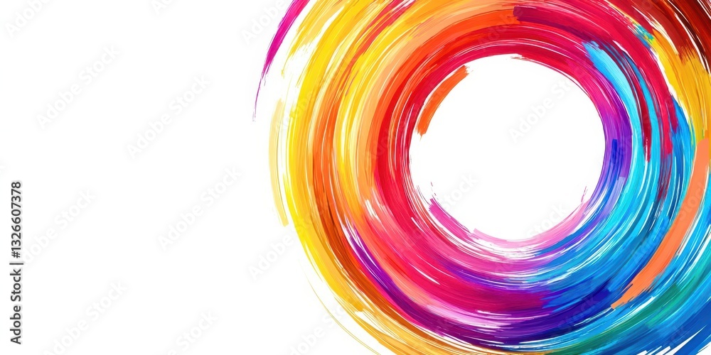 Aufkleber a colorful swirl with a white background