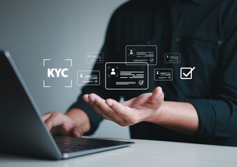 Know Your Customer (KYC) concept, identity verification system to enhance financial security and access personal financial information, data security