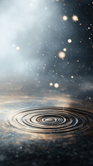 Fototapeta premium mesmerizing digital artwork showcasing ripples in water, surrounded by ethereal particles and misty atmosphere, creating serene and captivating scene