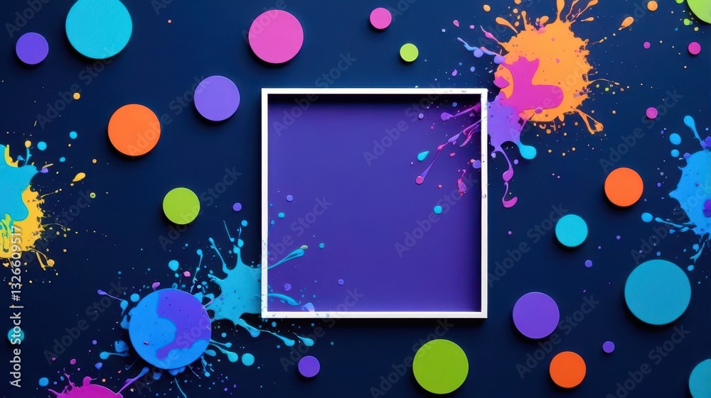 Poster A colorful background with a white square in the middle