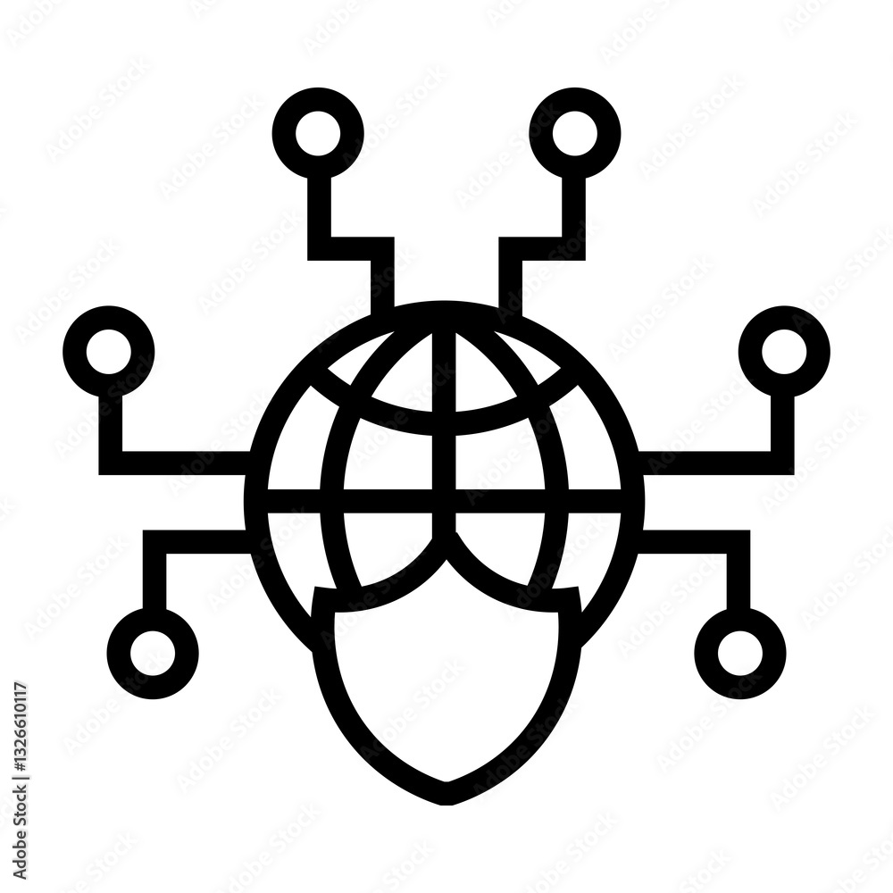 Poster network security vector icon