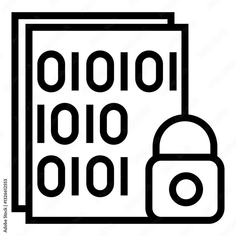 Poster data encryption vector icon