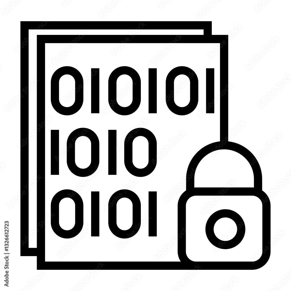 Poster data encryption vector icon